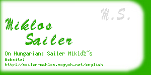 miklos sailer business card